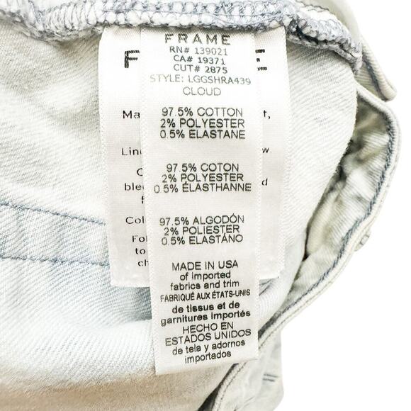 Frame Le Grand Garcon Short Light Wash Denim Jean Shorts Size 24 - Picture 4 of 6